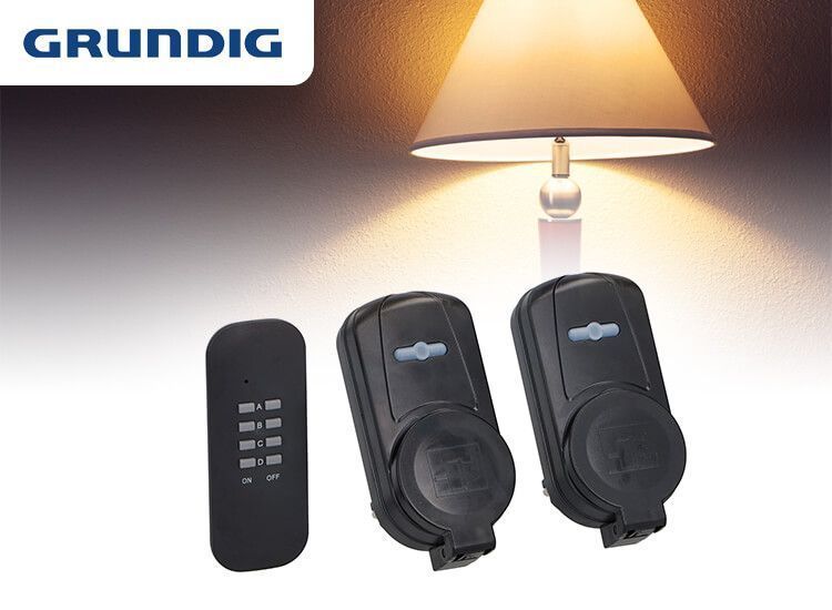 Вимикач Grundig чорний 2x / розетковий вимикач зовнішній 0917 фото