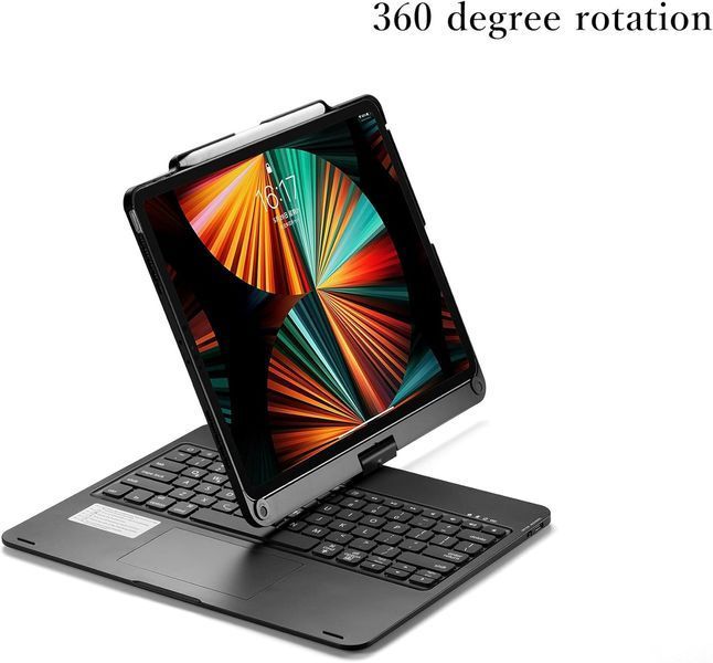 Сенсорна клавіатура з поворотом на 360&deg; для iPad Pro 12,9 дюймів 2022 з підсвічуванням та трекпадом T1608 фото