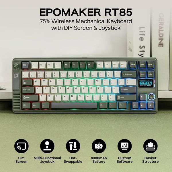 Бездротова механічна клавіатура RT85 з екраном T4046 фото