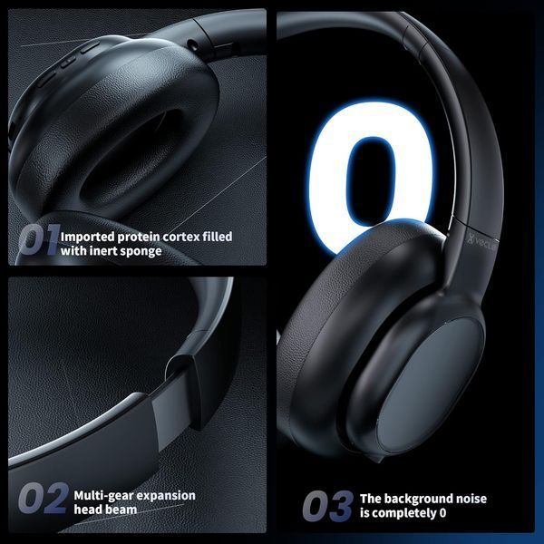 Накладные Bluetooth-наушники VOCLO A6 ENC с шумоподавлением Черные 0624 фото