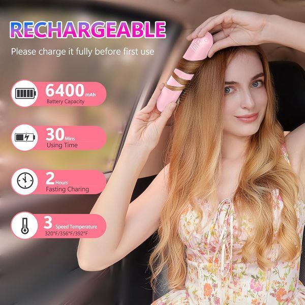 Беспроводная щетка для выпрямления волос STUDLLY T1716 фото