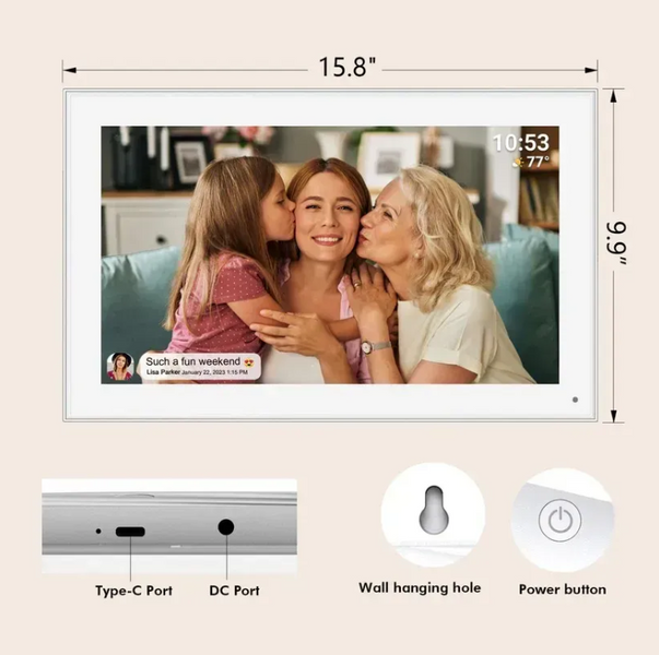 Цифровая фоторамка Frameo 15,6" IPS FHD (1920x1080) 32 ГБ Wi-Fi T4197 фото