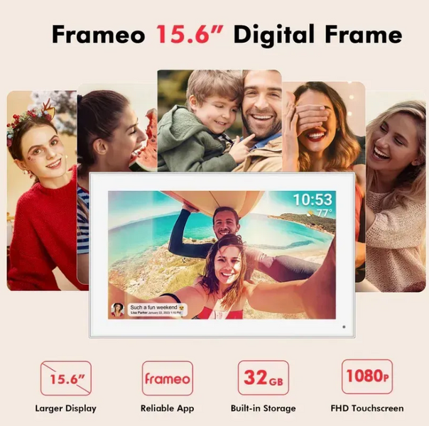 Цифровая фоторамка Frameo 15,6" IPS FHD (1920x1080) 32 ГБ Wi-Fi T4197 фото