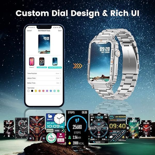 Смарт-часы мужские Motsfit Smartwatch88 IP67 для Android iPhone шагомер / монитор сердечного ритма / измерение давления 0095 фото