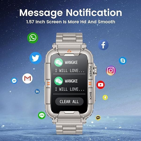 Смарт-часы мужские Motsfit Smartwatch88 IP67 для Android iPhone шагомер / монитор сердечного ритма / измерение давления 0095 фото