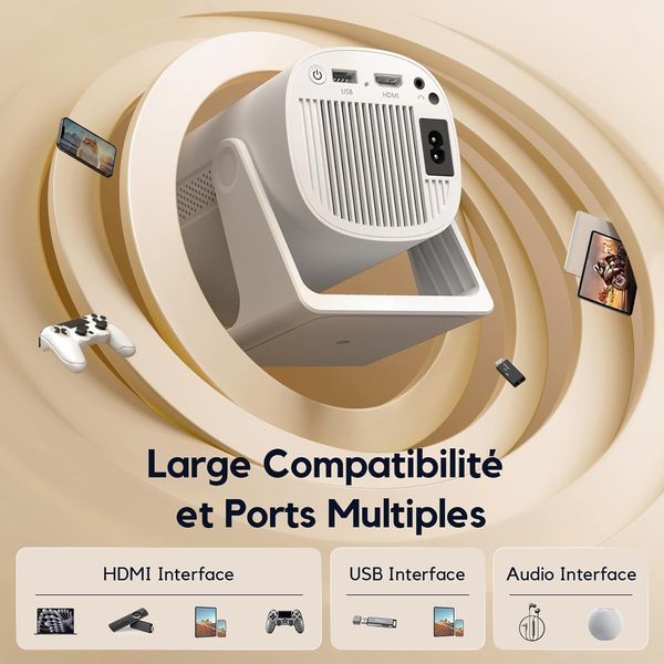 Портативный мини-проектор AKIYO O3 Ultra HD 4K Bluetooth 1080P Full HD, 15000 люмен 0768 фото