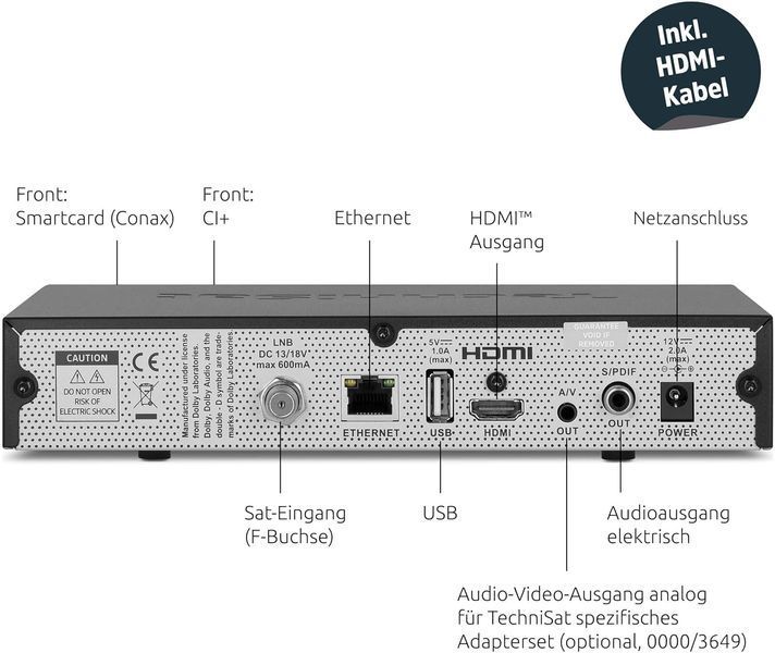 Супутниковий ресивер TechniSat TECHNISTAR S6, чорний, HDMI, DVB-S, USB, CI+ T1324 фото