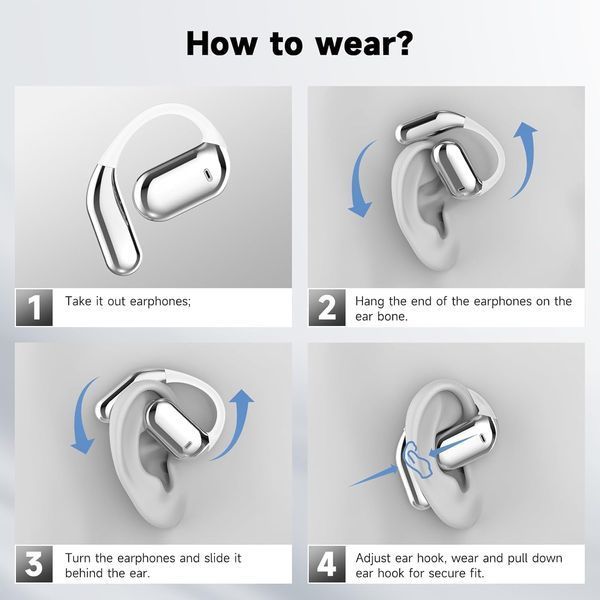 Наушники-вкладыши Boytond Ultra Open Ear / беспроводные Bluetooth-наушники с костной проводимостью T1285 фото