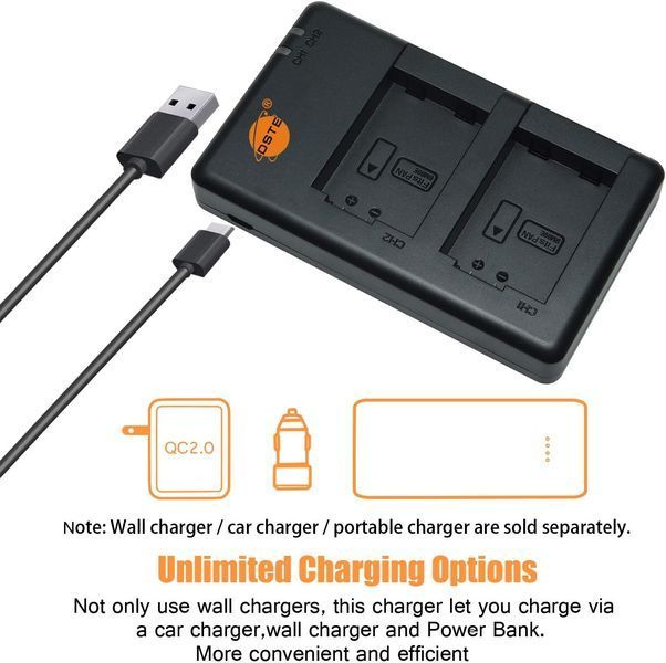 Акумулятор USB Dual Quick Charger для Lumix T1626 фото