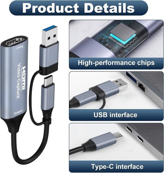 Карта видеозахвата 4K HDMI на USB C 3.0 TK4209 фото