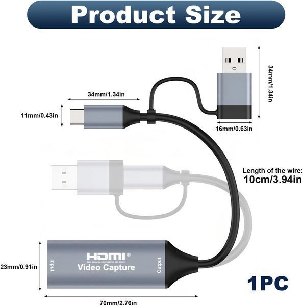 Карта видеозахвата 4K HDMI на USB C 3.0 TK4209 фото