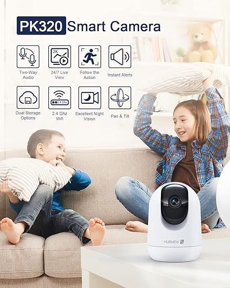 Внутрішня камера відеоспостереження MUBVIEW PK320 2K Wi-Fi відстеження руху 0093 фото