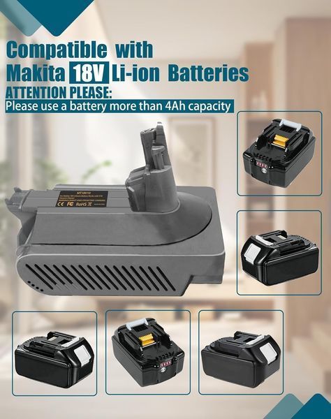 Адаптер батареї TEPULAS for Dyson V10 для Makita T0814 фото