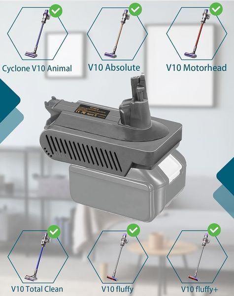 Адаптер батареї TEPULAS for Dyson V10 для Makita T0814 фото