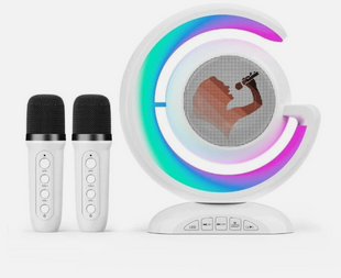 Бездротова Bluetooth-колонка-караоке з двома мікрофонами TK3397  фото